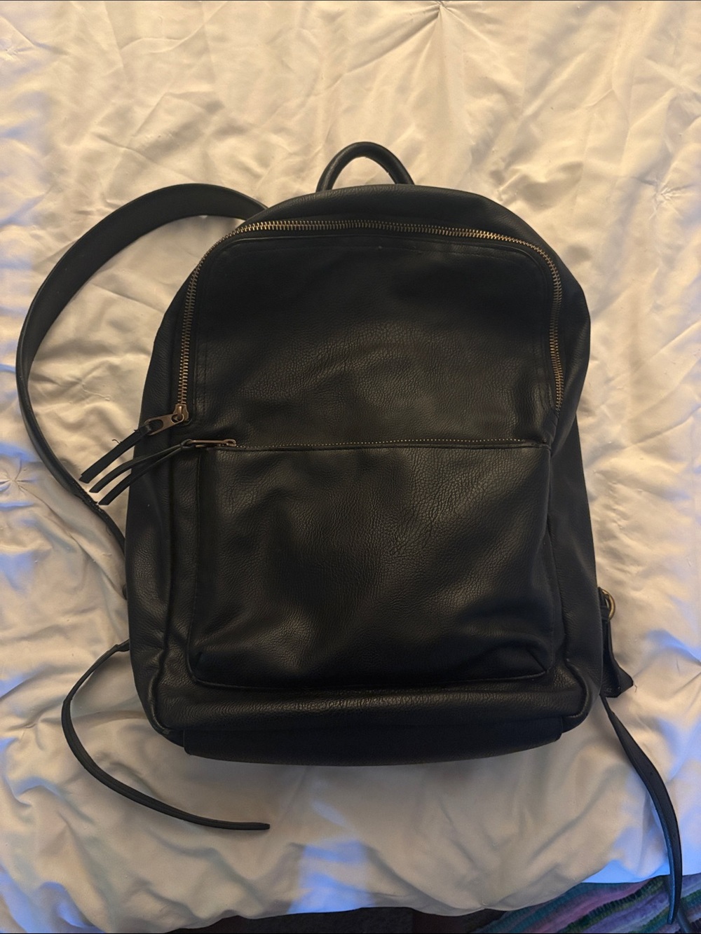 Black Leather Backpack